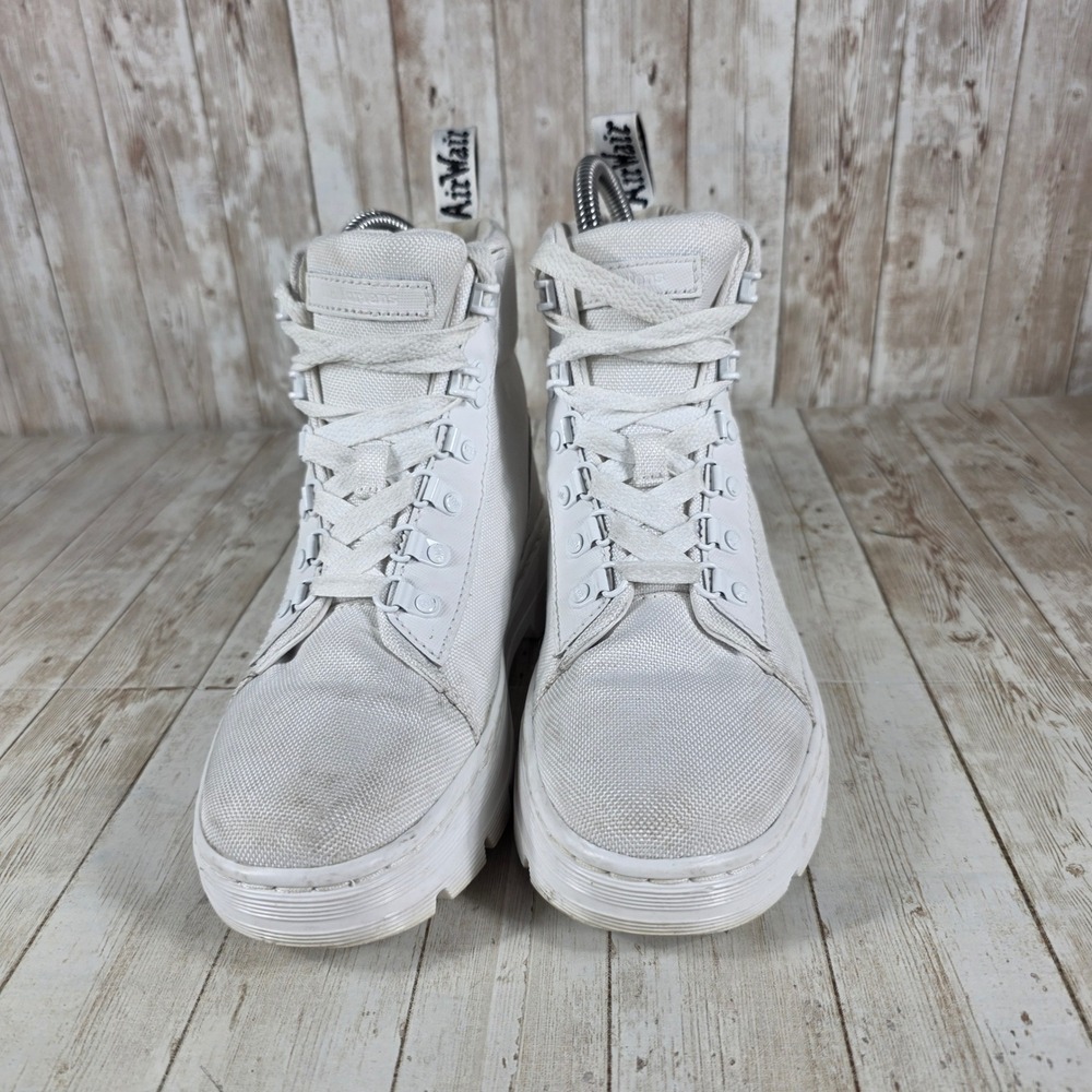 Dr. Martens Combs W White Canvas Platform Boots Womens Size US 6 UK 4 - Picture 4 of 8